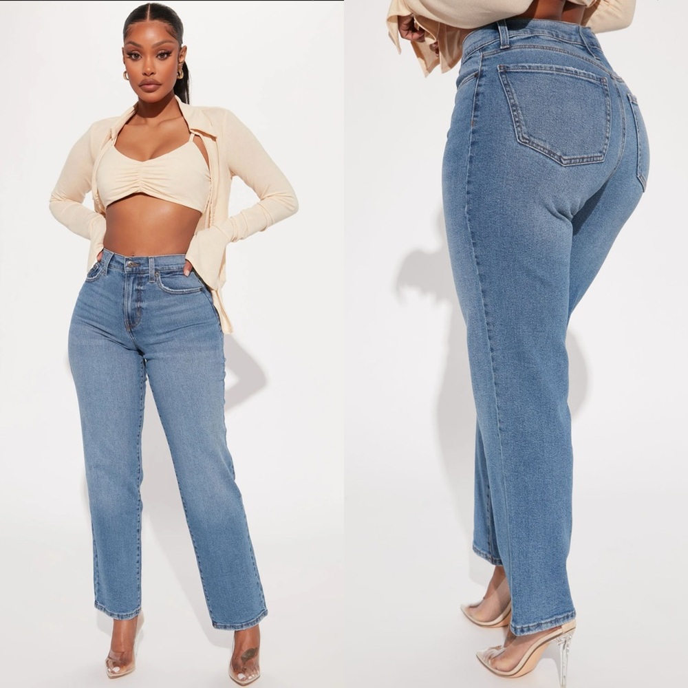 Fashion Nova 90’s Straight Leg Jeans - Medium Wash 💕
